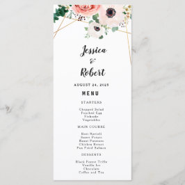 Menu Personalização de Casamento de Flores Modernas Ele