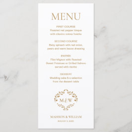 Menu Personalização de Monograma de Crest de Casamento