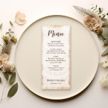 Menu Personalização Rustic Wedding Tree Wood Grain<br><div class="desc">Apresentando nosso Menu de Grãos de Madeira de Árvore de Casamento Russo Personalizado — um complemento cativante para seu tema de casamento rústico, particularmente para a temporada de outono encantadora. Estes cartões de cardápio personalizáveis misturam sem falhas elegância moderna com encanto rústico, elevando a atmosfera do seu casamento. 🖋️ Personalizado...</div>