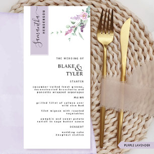 Menu Personalizado com Nome do Convidado, Casamento Flo