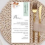 Menu Personalizado com o nome de convidado, Sangue Verd<br><div class="desc">Porquê gastar cartões de lugar e cartões de menu quando pode ter um Menu elegante All-in-one personalizado com cada nome de convidado! Design contemporâneo, simples e elegante com bela mão moderna escrita. Fixe no canto superior direito em tom verde sábio com nome de convidado a preto. De volta no mesmo...</div>