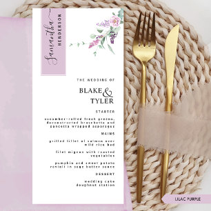 Menu Personalizado com o Nome do Convidado, Casamento F