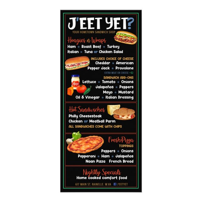 Menu personalizado Compro Sandwich Deli (Frente)