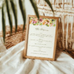 Menu Personalizado de Casamento Floral Rustic Wate<br><div class="desc">Menu Personalizado de Casamento Floral de Mola Fluvial Colorida Colorida</div>