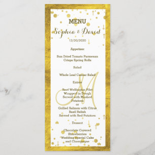 Menu Personalizado de Confetti de Quadro de Folha