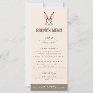 Menu Personalizado de Partido de Páscoa de Coelhin