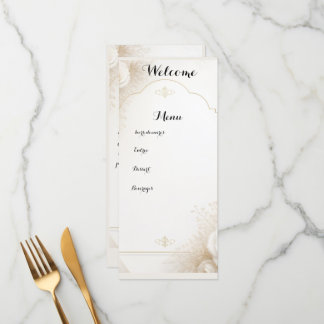 Menu Personalizado Floral Luxuoso Elegante