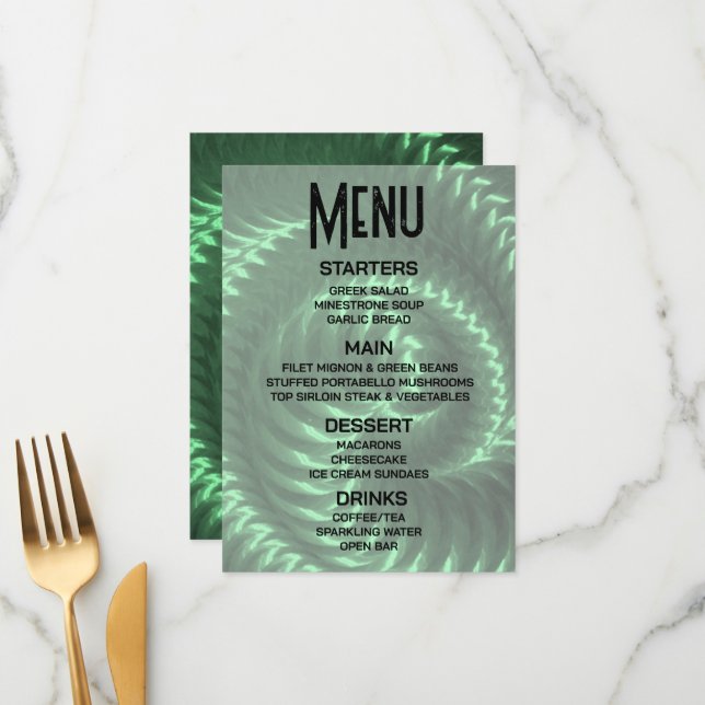 Menu Personalizar - Crie a sua espiral Metálica Verde (Frente/Verso In Situ)