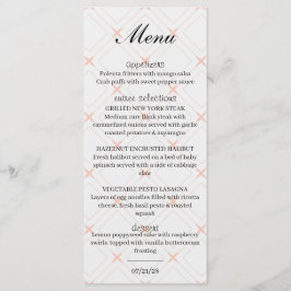 Menu Pêssego Pastel e Geométrico Creme
