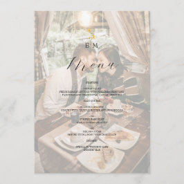 Menu Photo Monogram Wedding