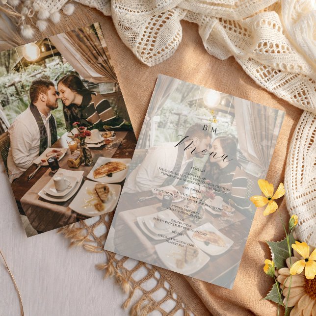 Menu Photo Monogram Wedding (Criador carregado)