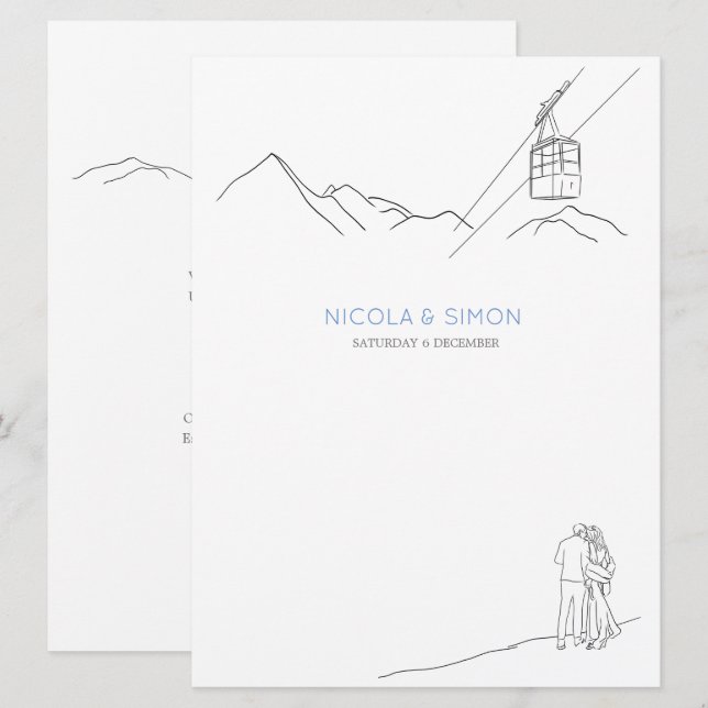 Menu Picos de Montanha Cobrados por Neve Picos Pincéis  (Frente/Verso)