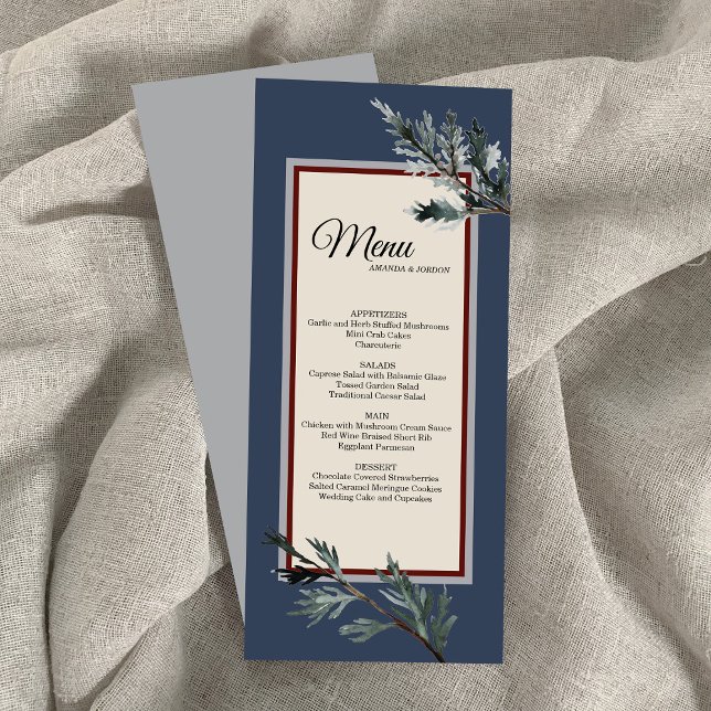Menu Pine Blue Casamento no inverno (Criador carregado)