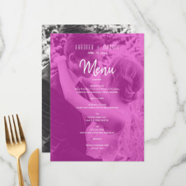 Menu Pink Photo Wedding