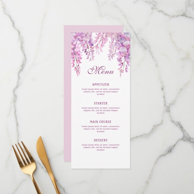 Menu Pink Wisteria Classic (Frente/Verso In Situ)
