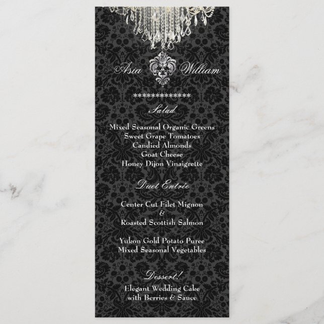 Menu PixDezines Crystal chandelier/damask/menu (Frente)