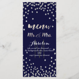 Menu PixDezines DIY color/prateado confetti