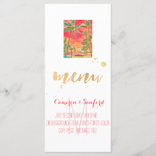 Menu PixDezines vintage hawaii Beach/coral
