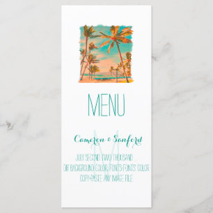 Menu PixDezines vintage hawaii Beach/teal
