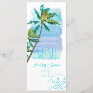 Menu PixDezines Watercolor Beach/Palm Trees