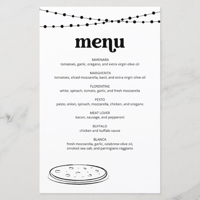 Menu Pizza (Frente)