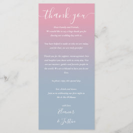 Menu Placa De Lugar De Recepção de casamento De Mão Cor