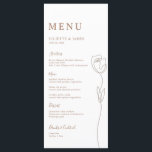 Menu Placa de Rosa de Linha Whimsical<br><div class="desc">Projetada para coordenar com a nossa Coleção de Rosa de Linha Cutânea, esta placa de menu personalizável que corresponde apresenta um desenho de linha de um rosa com letras clássicas. Para personalização mais avançada deste design, por exemplo, alteração do layout, da fonte ou do tamanho do texto, clique no botão...</div>
