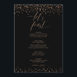 Menu Placa do banquete do rosa do  do vamos de brilho d<br><div class="desc">Esta linda placa de menu apresenta discos sparkle ouro rosa em fundo preto. Para personalização mais avançada deste design,  por exemplo,  alteração do layout,  da fonte ou do tamanho do texto,  clique no botão "PERSONALIZAR" acima. Por favor,  entre em contato comigo para qualquer pergunta!</div>