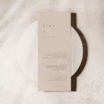Menu Plana de Casamento Minimalista Mínimo Cor-de-<br><div class="desc">Design apresenta uma fonte manuscrita e um design minimalista moderno. Projetado para coordenar com a coleção de convites para casamento "SERENA". Para alterar os detalhes, clique em "Personalizar". Para mover o texto ou alterar o tamanho, a fonte ou a cor, clique em "Clique para personalizar mais". Veja o link de...</div>