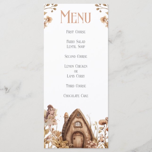 Menu Plana Fairy Magic Boho (Frente)