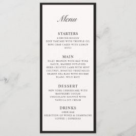 Menu Plana Ivory Wedding Com Quadro De Dinheiro An
