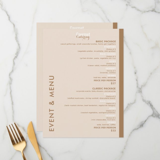 Menu Plano Catering Gourmet (Frente/Verso In Situ)