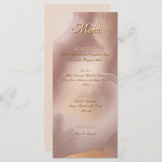 Menu Plano Chic Rose Gold (Frente/Verso)