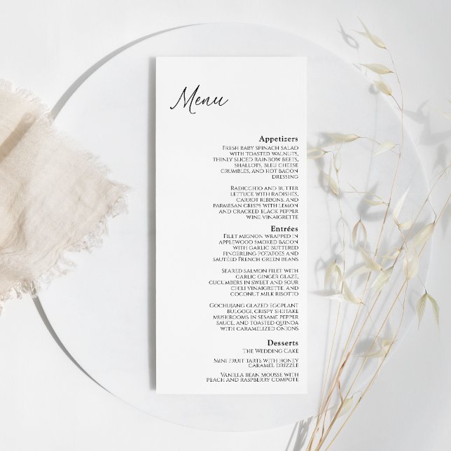 Menu Plano Clássico de Casamento Moderno (Criador carregado)