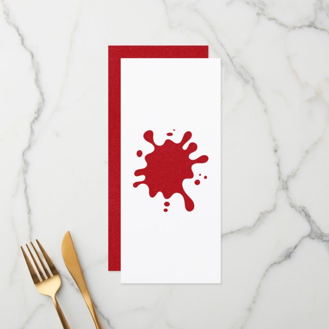 Menu Plano com respingo de Vermelho de Tomate Pers (Frente/Verso In Situ)