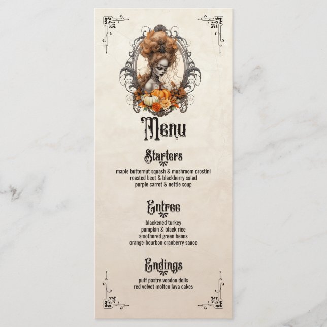 Menu plano de ação de graças do gótico (Frente)