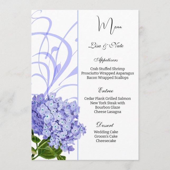 Menu Plano de Casamento (Frente)