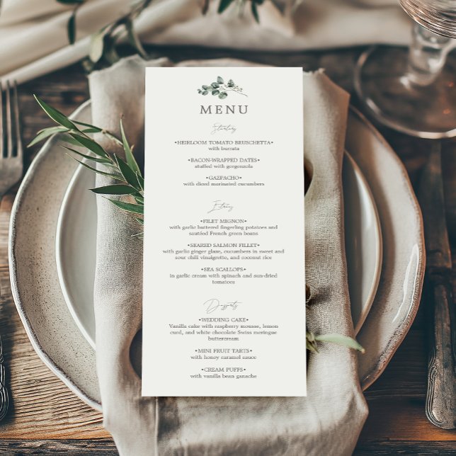Menu Plano De Casamento Botânico Elegante (Criador carregado)