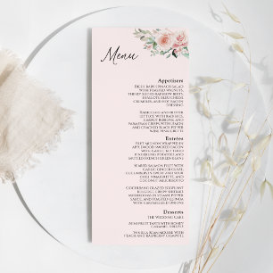 Menu Plano de Casamento Cor-de-Rosa Blush