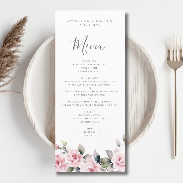 Menu Plano De Casamento De Casamento Com Aquarela  (Criador carregado)