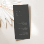 Menu Plano de Casamento de Cinzas Mínimas Modernas<br><div class="desc">Design apresenta uma fonte manuscrita e um design minimalista moderno. Projetado para coordenar com a coleção de convites para casamento "SERENA". Para alterar os detalhes, clique em "Personalizar". Para mover o texto ou alterar o tamanho, a fonte ou a cor, clique em "Clique para personalizar mais". Veja o link de...</div>