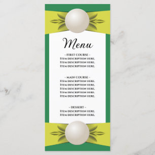 Menu Plano de Casamento de Folha de Pérolas Amarel