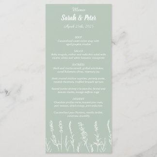 Menu Plano de Casamento de Lavanda Selvagem