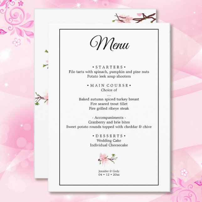 Menu Plano de Casamento de Modelo de Cherry Blosso (Criador carregado)