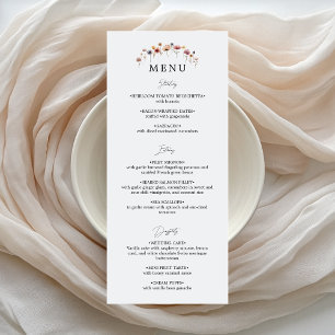 Menu Plano de Casamento Floral Colorido