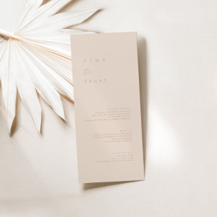 Menu Plano de Casamento Minimalista de Boho Blush 