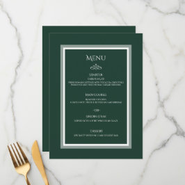 Menu plano de casamento verde-merald