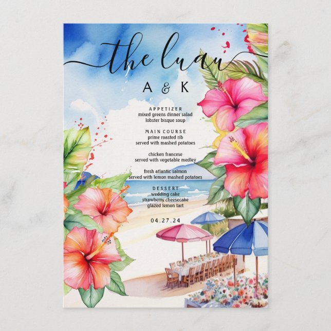 Menu Plano de Destino de Praia do Hibiscus Tropica (Frente)