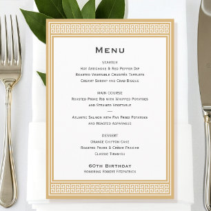 Menu Plano de Janto Dourado de Aniversário da Chav