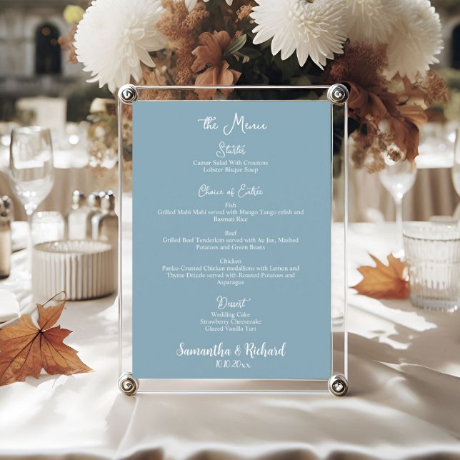 Menu plano de Mesa de casamento 5x7" Caligrafia el (Criador carregado)